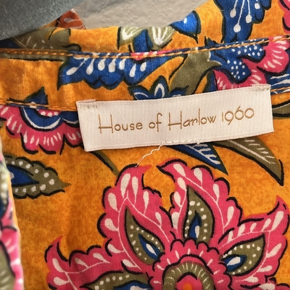 House of Harlow 1960 Cheyna Orange Floral Bohemian Midi Dress Size Large - Picture 3 of 9
